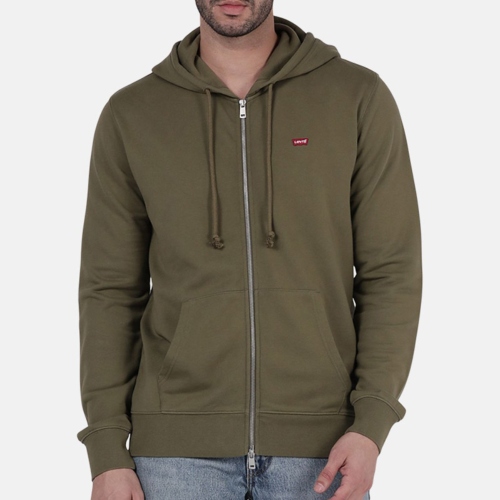 Veste sweat zippé capuche Levis Kaki