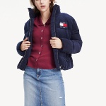 Doudoune en corduroy femme Tommy Jeans bleu marine