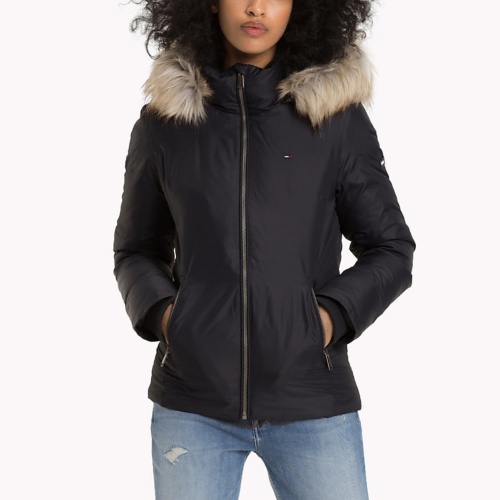 Manteau Blouson noir Tommy Hilfiger Jeans femme