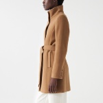 Manteau en drap de laine beige Salsa femme