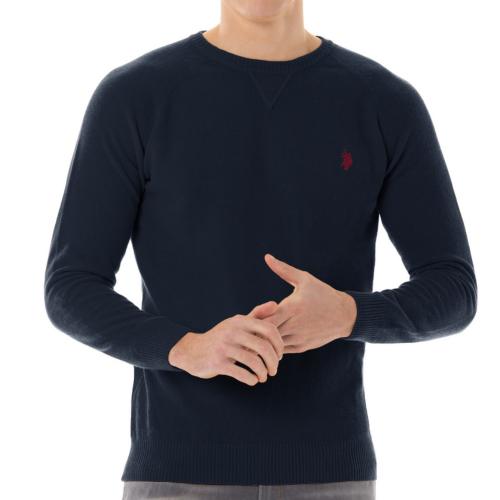 Pull en laine Us Polo Assn homme bleu marine