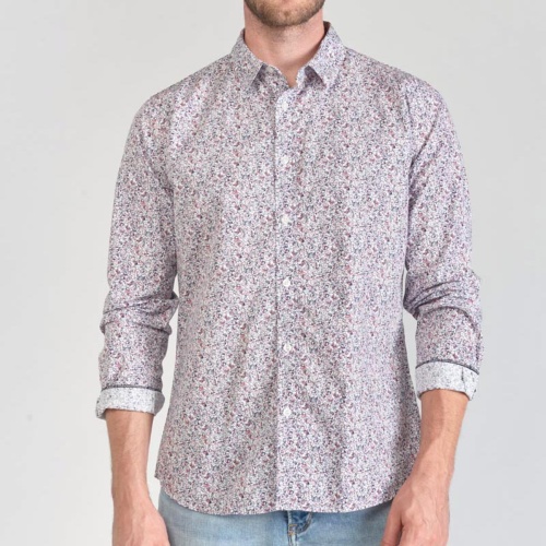 Chemise homme Le Temps des Cerises Flam à motifs roses