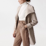 Manteau en drap de laine beige Salsa femme