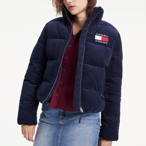 Doudoune en corduroy femme Tommy Jeans bleu marine