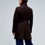 Manteau en drap de laine marron Salsa femme