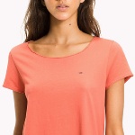 T Shirt femme Tommy Hilfiger Jeans corail